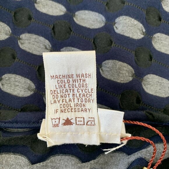 MSSP Max Studio Knit Medium Navy Black Gray Geometric Pattern Dress New - Picture 5 of 5